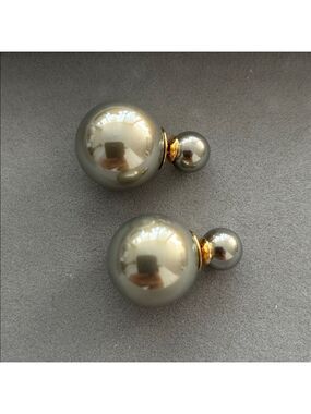 Earthy Swarovski Crystal Double Pearl Earrings